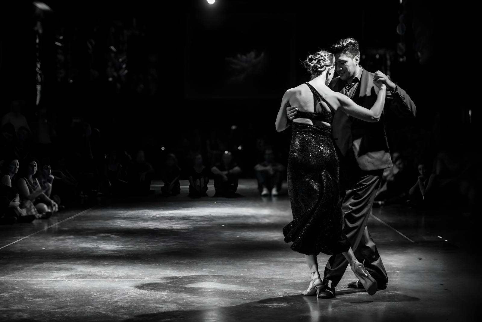 Leonardo und Carina tanzen Tango, Schwarzweiß